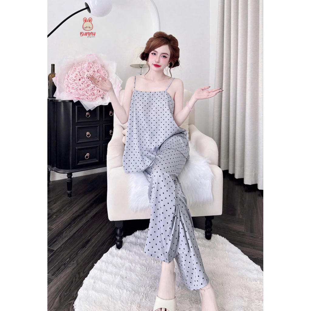 (16/6/2026)Dây dài chấm bi,lụa latin mềm nhẹ mát