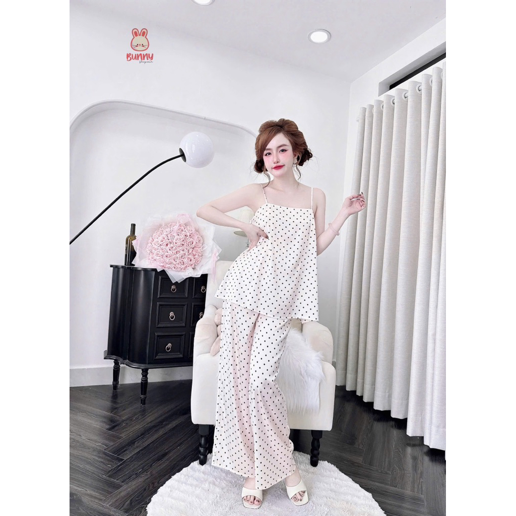(16/6/2026)Dây dài chấm bi,lụa latin mềm nhẹ mát
