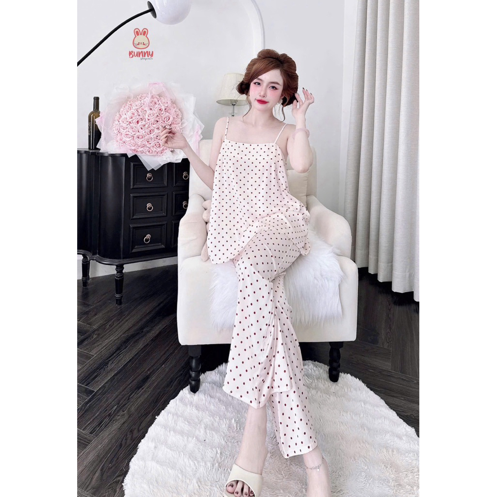 (16/6/2026)Dây dài chấm bi,lụa latin mềm nhẹ mát