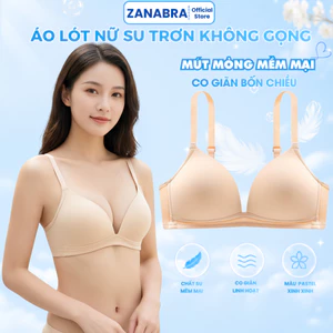 Áo ngực nữ su trơn không gọng, áo lót nữ chất su mềm mại ZANABRA A639