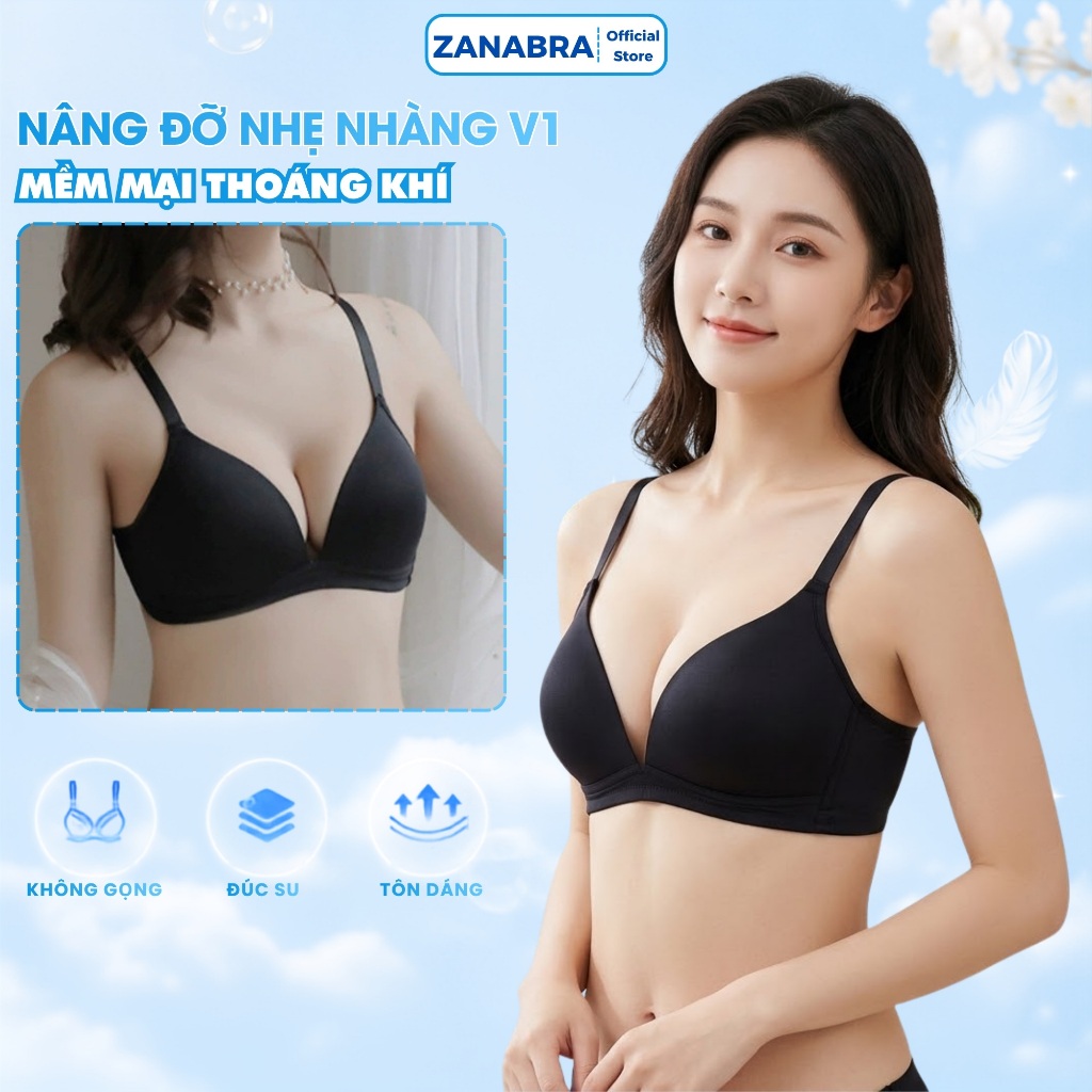 Combo 3 Áo Ngực Su Trơn - Set 3 Áo Lót Nữ Không Gọng, Đệm Mỏng Mặc Dễ Chịu ZANABRA A639