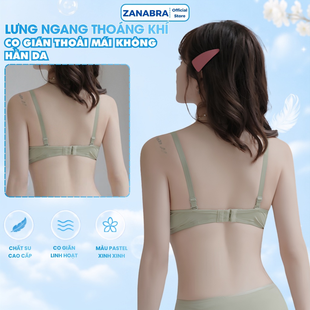 Combo 3 Áo Ngực Su Trơn - Set 3 Áo Lót Nữ Không Gọng, Đệm Mỏng Mặc Dễ Chịu ZANABRA A639