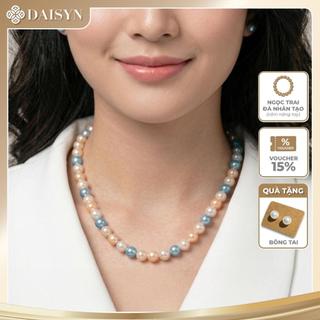 N1173 Vòng Cổ, Dây Chuyền Ngọc Nhân Tạo trắng màu da xanh dương sang trọng cho nữ ,