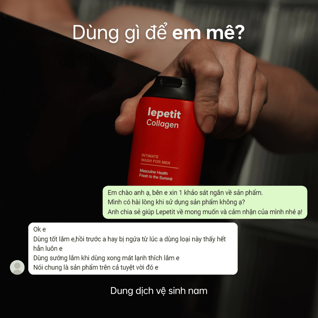 Lepetit Nước rửa vùng kín nam 100ml dưỡng collagen kháng viêm làm sạch sâu lưu hương thơm suốt ngày