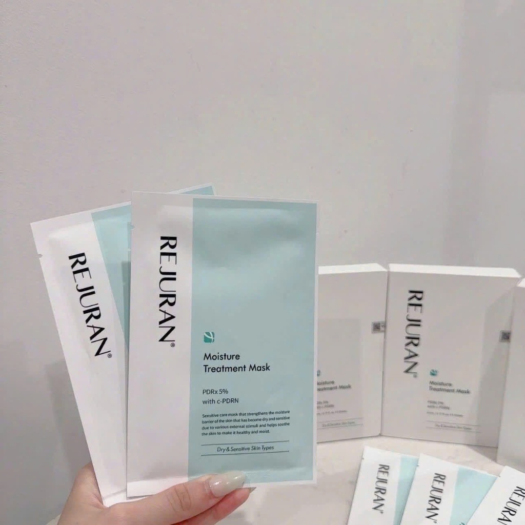 Mặt Nạ Rejuran Moisture Treatment Mask Hàn Quốc | DNA Cá Hồi PDRN Phục Hồi Da Khô Nhạy Cảm (23ml x 5 Miếng)