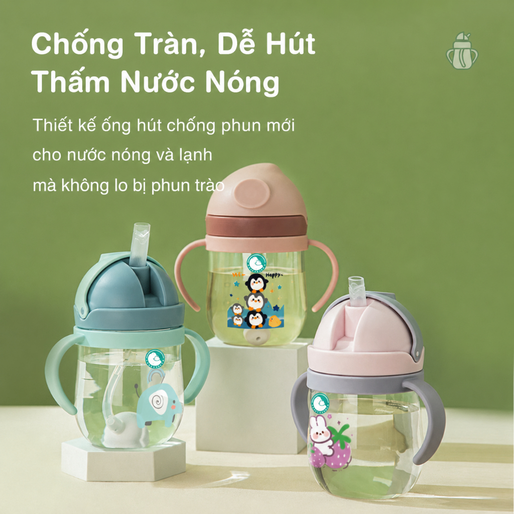 Preferred Cốc ăn dặm cho bé, chống rò rỉ, bình tập uống di động cho trẻ BY01