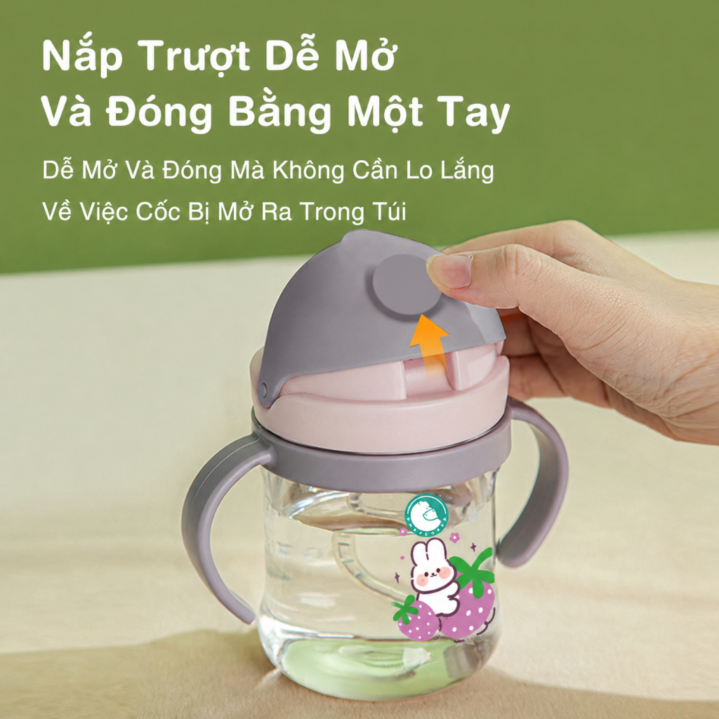 Preferred Cốc ăn dặm cho bé, chống rò rỉ, bình tập uống di động cho trẻ BY01