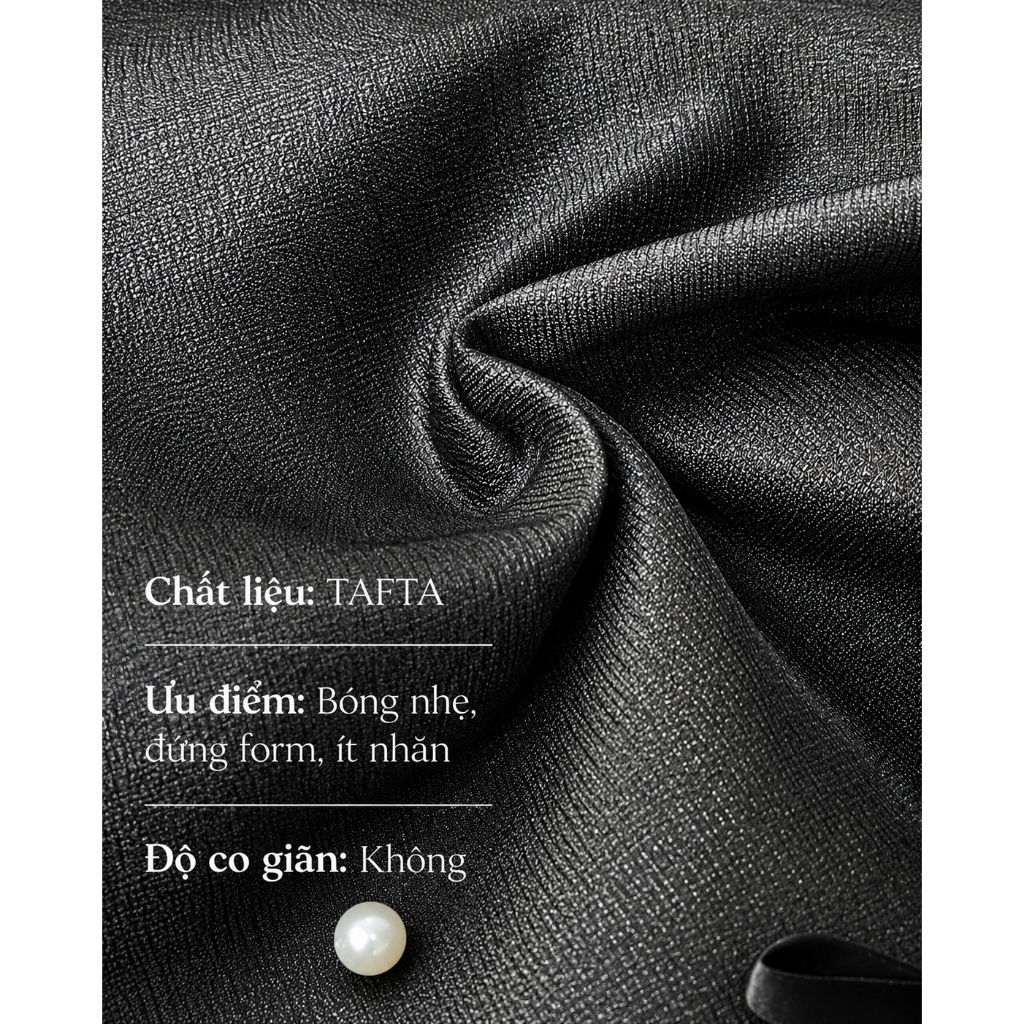 Chân Váy Nữ GUMAC Form Chữ A Cơ Bản Chất Taffeta Đính Hạt Phối Nơ Có Lót Quần Sang Trọng LVG05047
