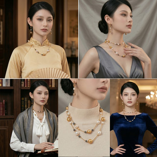 [ DAISYN ] N1035 vòng cổ ngọc hạt thưa trắng vàng đen sang trọng , dây chuyền ngọc trai nhân tạo , chuỗi hạt ngọc