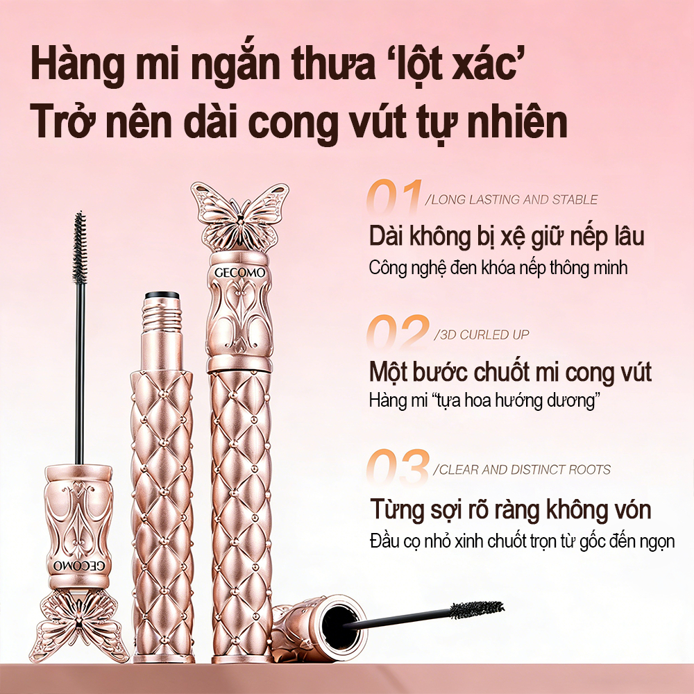 Mascara chống nước, Hỗ Trợ Giúp Mi Dài Và Tơi, Tạo Cảm Giác Tự Nhiên, Nhanh Khô, Không Lem Trôi