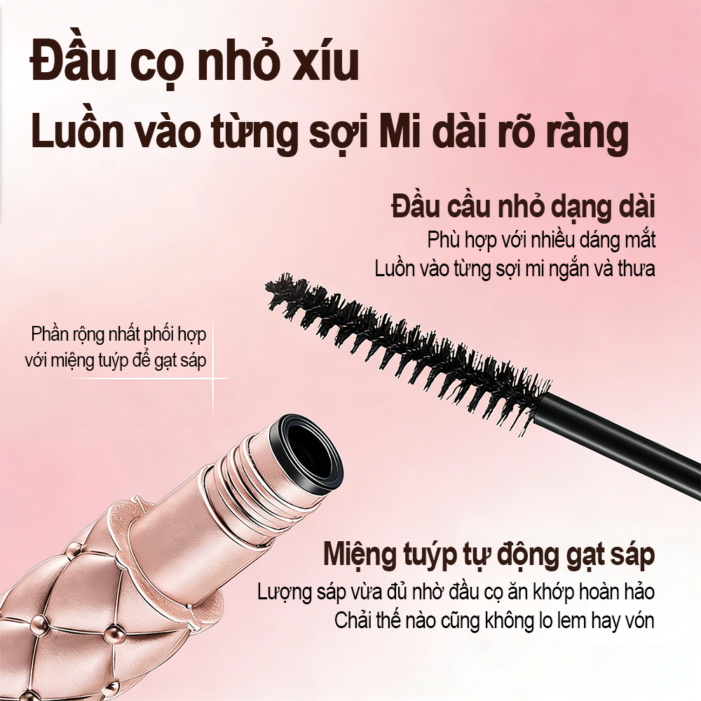 Mascara GECOMO, kháng nước, lâu trôi 36h, chống nhòe, chuốt mi cong vút và, dài hơn, không tôi
