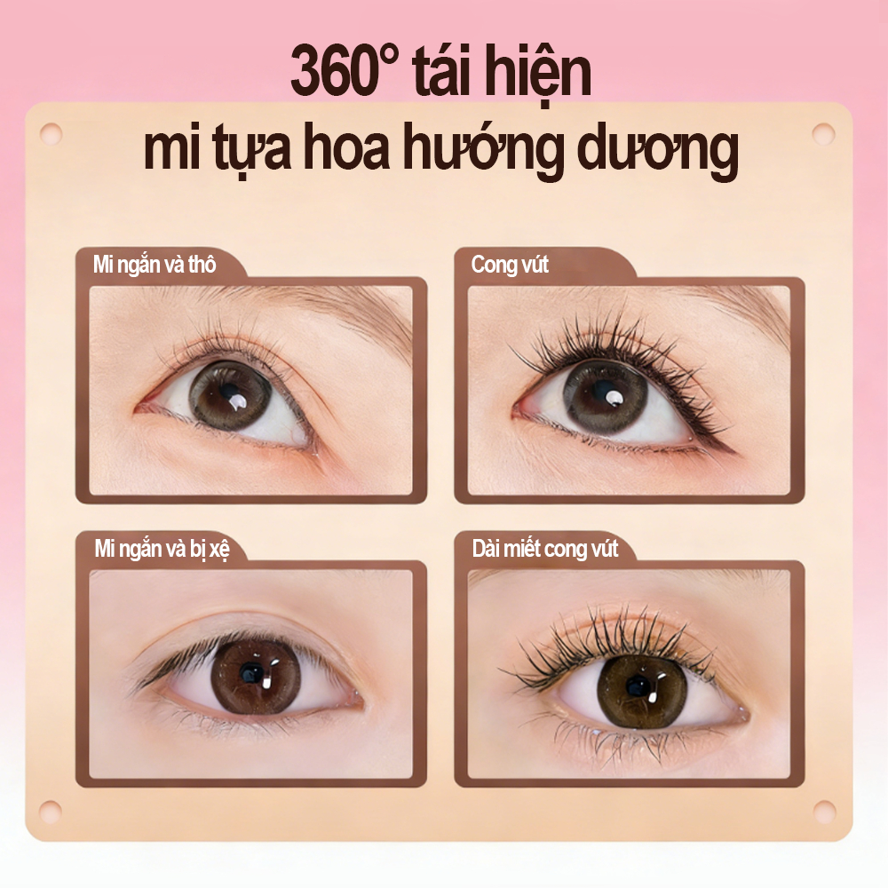 Mascara GECOMO, kháng nước, lâu trôi 36h, chống nhòe, chuốt mi cong vút và, dài hơn, không tôi