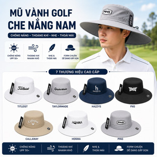 MŨ VÀNH GOLF TAI BÈO NAM CAO CẤP – CHỐNG NẮNG UPF50+, THOÁNG KHÍ, NHẸ ÊM