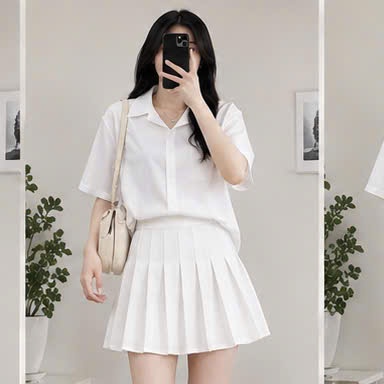 Bigsize Áo sơ mi trắng nữ tay ngắn form rộng kiểu áo sơ mi nữ  mặc đi làm công sở học sinh sinh viên đều đẹp mã smhs