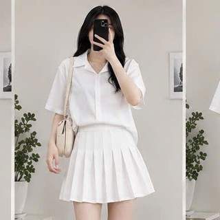 Áo sơ mi trắng bigsize nữ tay ngắn đi học đi làm dành cho nàng  58-95 kg phong cách đơn giãn SMHS