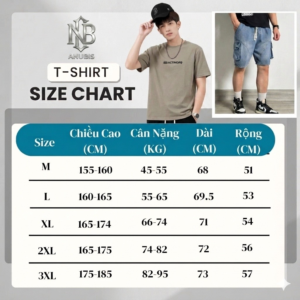 Quần short jean nam túi hộp ANUBIS chất liệu jean cao cấp thoáng mát