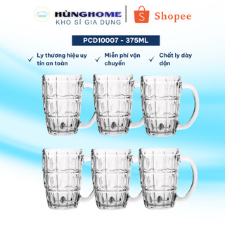 Bộ 12 Ly Cốc Thủy Tinh 130 Có Quai 300ml Cẩm Đạt PCD10003