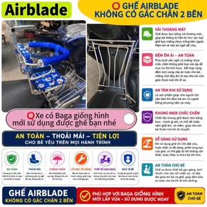 GHẾ SỐ GẬP INOX XE AIRBLADE AN TOÀN CHO BÉ