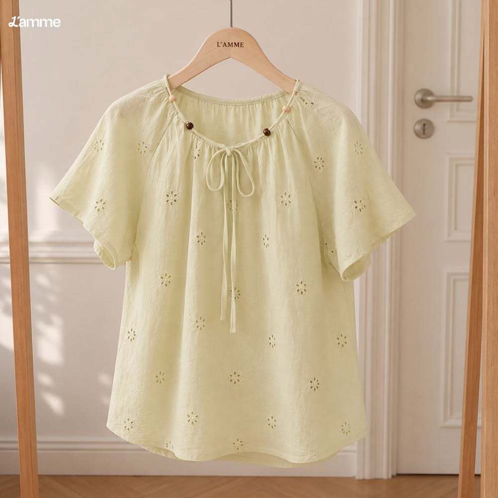 Áo Bầu MIN TOP Chất Thô Boi Mềm Mát Ít Nhăn, Áo Bầu Che Bắp Tay Giấu Bụng Hiệu Quả Cho Mẹ Đi Làm Đi Chơi - L'amme