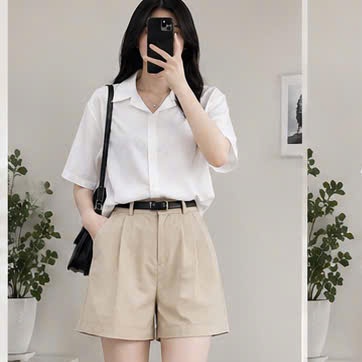 Bigsize Áo sơ mi trắng nữ tay ngắn form rộng kiểu áo sơ mi nữ  mặc đi làm công sở học sinh sinh viên đều đẹp mã smhs