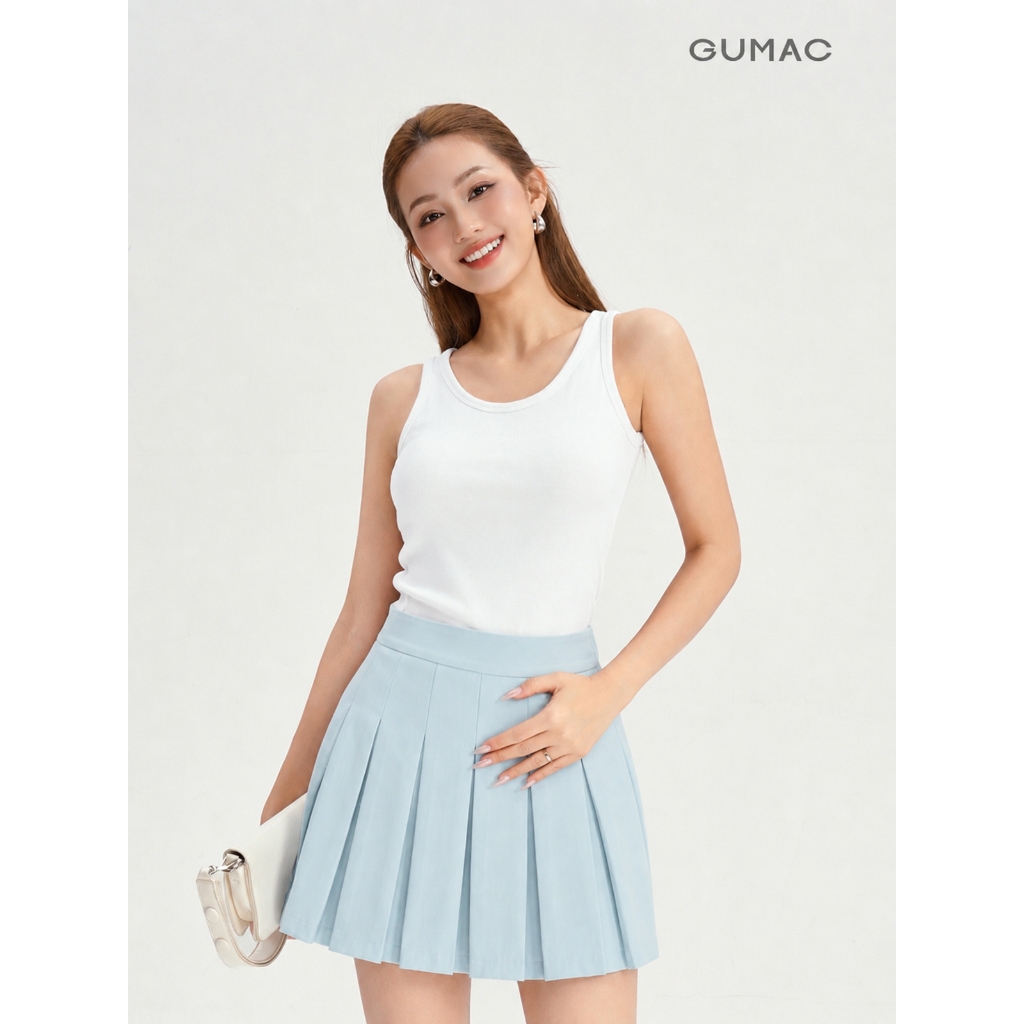 Chân Váy Nữ Gmorning - GUMAC Form Midi Xếp Ly Dây Kéo Sườn Tinh Tế Dễ Mặc YVG05017