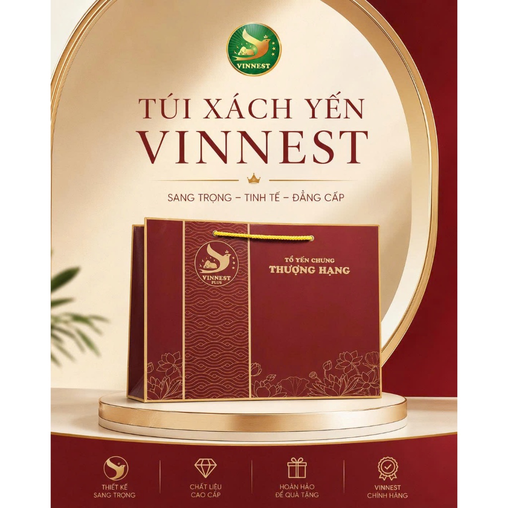 Túi Xách Hộp Quà Yến Sào Scnest - Túi Giấy Đựng Hộp Quà Cao Cấp Sang Trọng