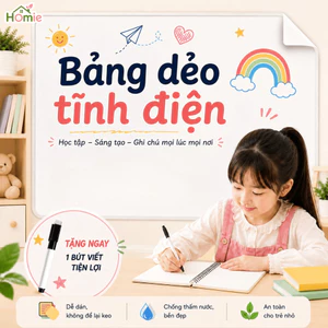 Bảng Trắng Dán Tường Tĩnh Điện, Bảng Tự Dán Không Hại Tường, Bảng Viết Bút Lông Không Dùng Keo HOMIE