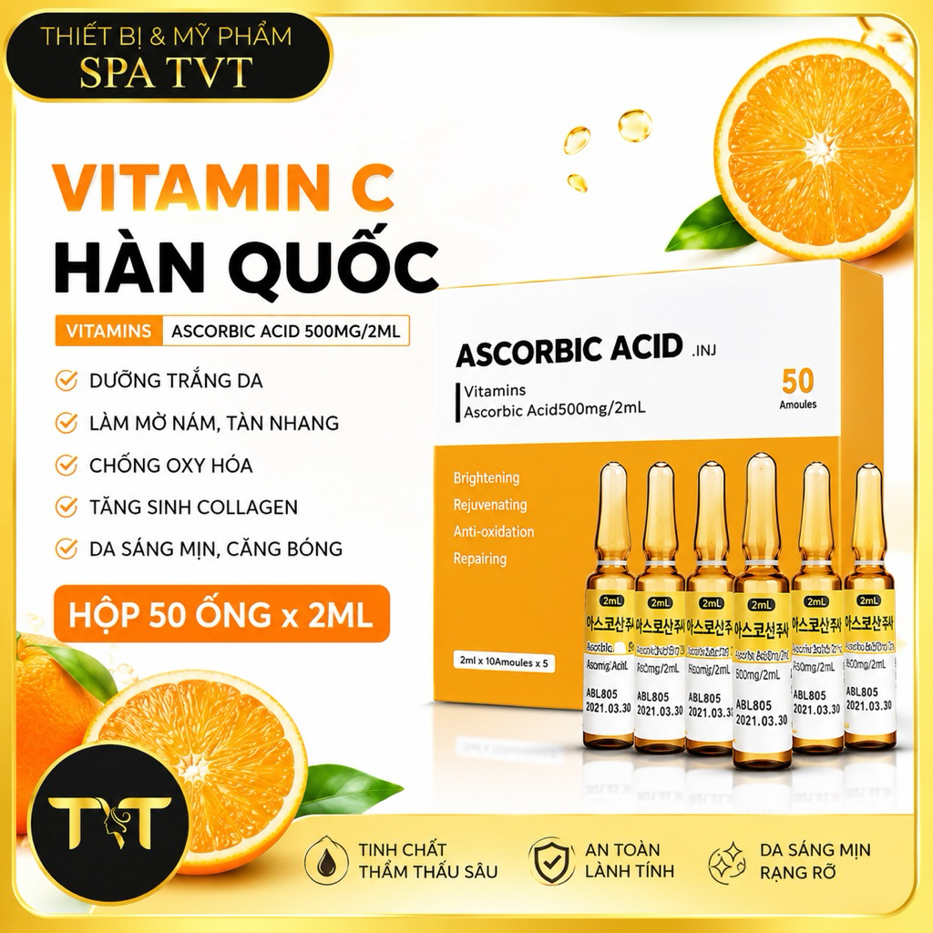 VITAMIN C MELAO 30ML & VITAMIN C HÀN QUỐC 5 VỈ X 10 ỐNG – HỖ TRỢ SÁNG DA, GIẢM THÂM, TĂNG ĐÀN HỒI