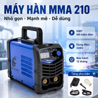 Máy hàn mini MMA 210 inverter nhẹ – tặng phụ kiện đầy đủ, dùng cho người mới