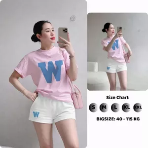 Bộ thun nữ PONG In Chữ, Áo thun,Cổ Tròn,Tay Ngắn,Phối Quần Đùi,Chất Cotton Cao Cấp - CP_21483