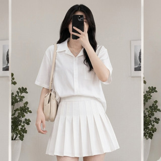Áo Sơ Mi Bigsize Nữ Tay Ngắn Form Basic Mặc Đi Học Đi Làm Vải Cotton 58-95kg SMHS