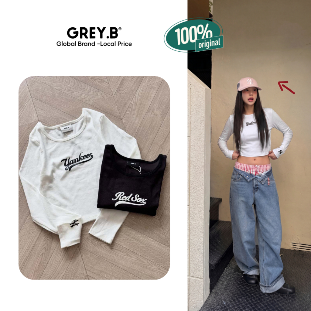 Áo Thun Dài Tay Crop Longsleeve Cotton Varsity GREYB | BigBuy360 - bigbuy360.vn
