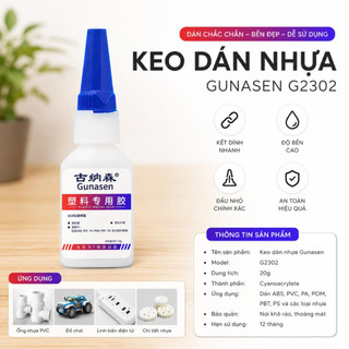 Keo Dán Nhựa Chuyên Dụng Gunasen Dán Nhựa Linh Kiện Nhựa ABS PVC Khô Nhanh Siêu Chắc Chịu Lực Cao