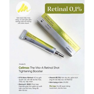 Kem dưỡng Celimax Vita A Retinal Shot Tightening Booster Trắng Da Kem Dưỡng Retinal Celimax Nâng Cơ 15ml -Skinora Beauty