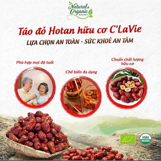 Táo Đỏ Hữu Cơ Organic Hotan C’LaVie 450g Quả to đều loại 1, Hỗ Trợ Giấc Ngủ - Natural Market