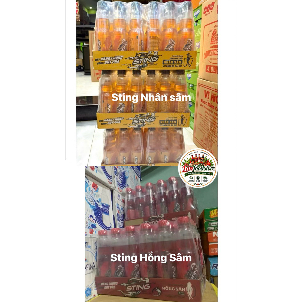 Nước tăng lực sting-Vị nhâm sâm/Hồng sâm dâu giải khát chính hãng