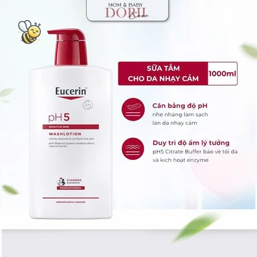 (Date 2028) Eucerin Sữa tắm dạng gel pH5, cho da nhạy cảm (có mùi) Eucerin pH5 Washlotion 1000ml