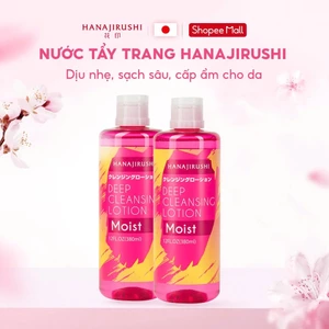 Combo 2 Nước Tẩy Trang HANAJIRUSHI Deep Cleasing Lotion Moist 380ml Làm Sạch, Dưỡng Ẩm Không Khô Rát