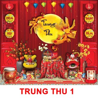 Phụ kiện trang trí Tết Trung Thu mẫu mới, Tranh vải canvas decor chụp ảnh, Phông nền Tết Đoàn Viên trang trí TT1-BIATON