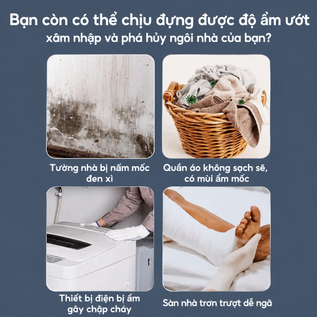 Tixx Máy hút ẩm 2.5L  thiết bị gia đình văn phòng 400mL/ngày chống ồn tiết kiệm điện