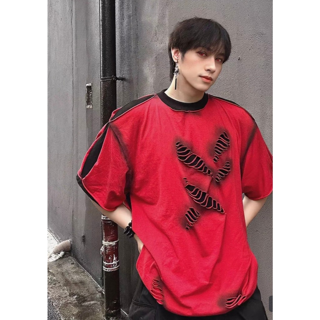 Áo thun Stee Cổ tròn Style mix REDBOY Localbrand ICVCVNI Unisex