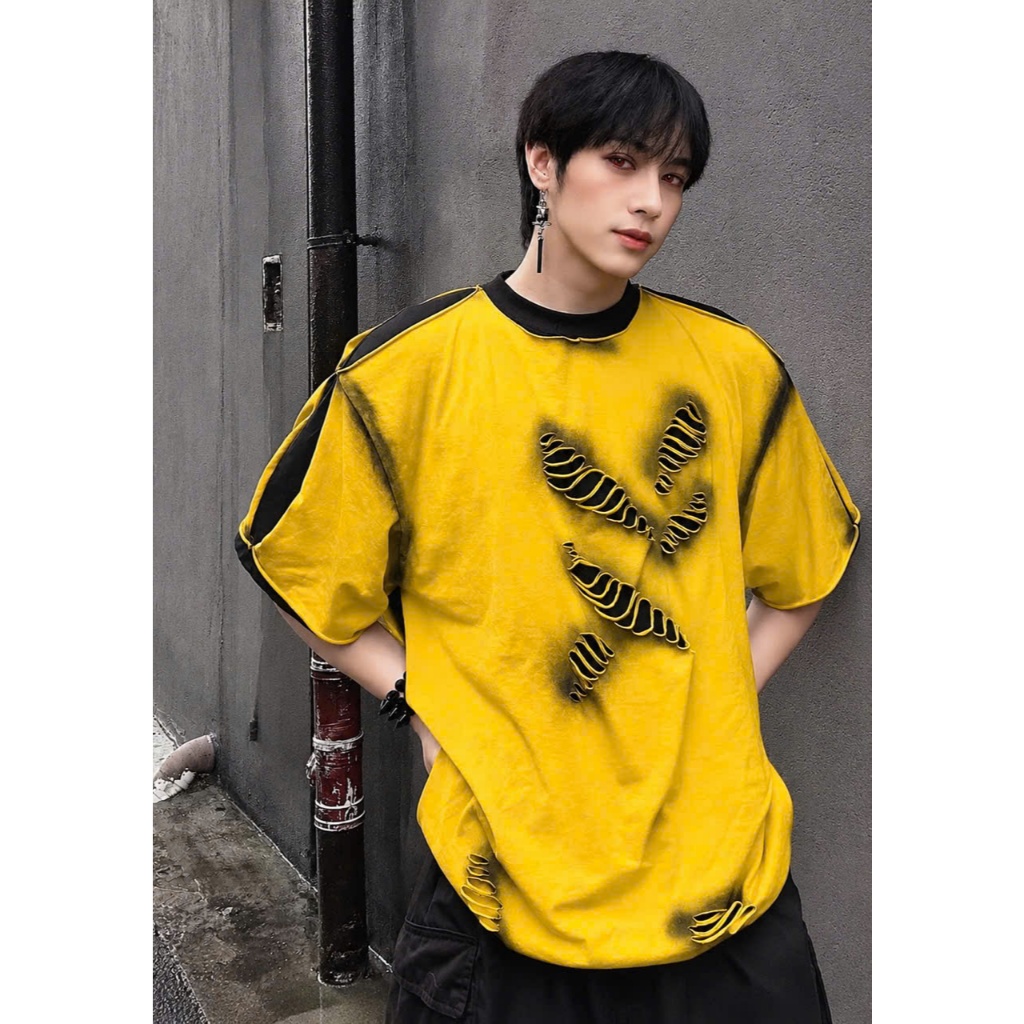 Áo thun Stee Cổ tròn Style mix REDBOY Localbrand ICVCVNI Unisex