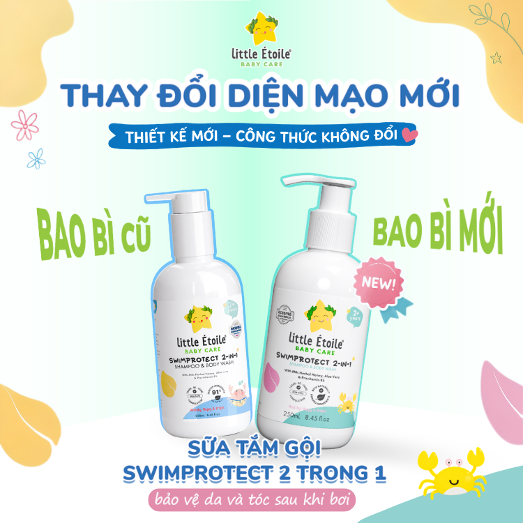 Sữa tắm gội Little Étoile Úc bảo vệ da và tóc sau khi bơi cho bé