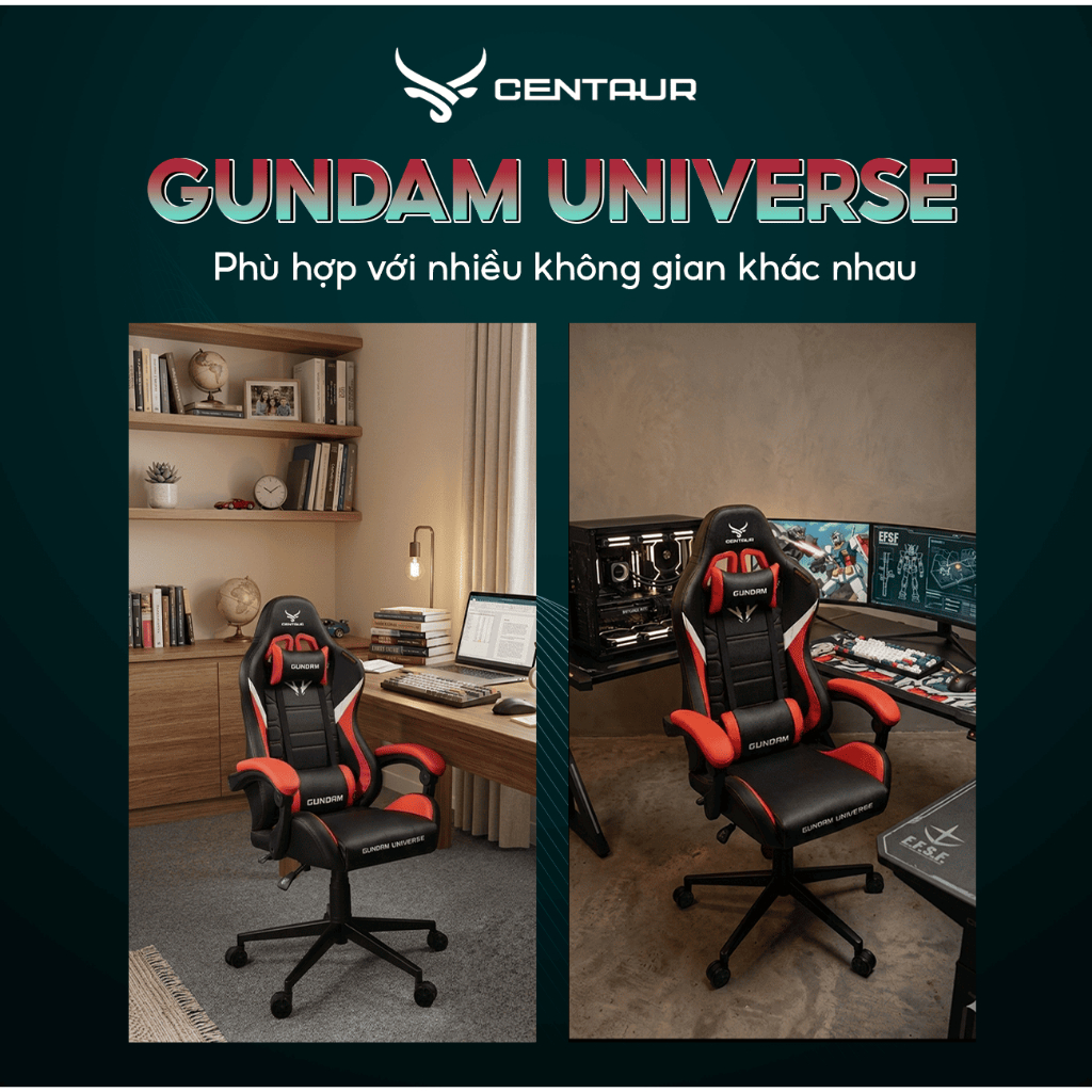 Ghế Gaming Centaur Gundam Universe Form Công Thái Học Khung Full Thép Chịu Lực Cao, Da PU Cao Cấp , Ngả 135 Độ | BigBuy360 - bigbuy360.vn