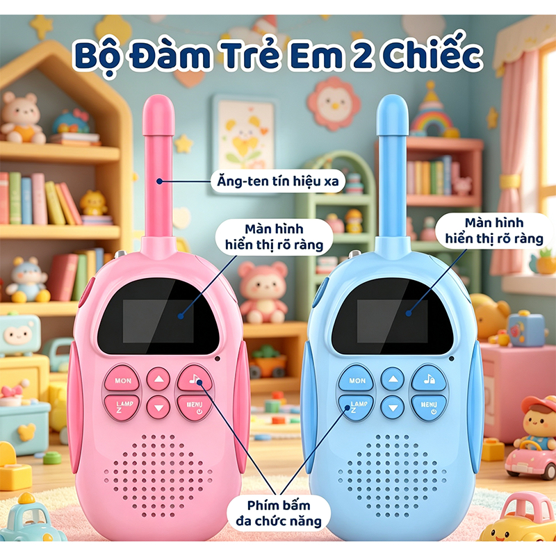 ✨Máy bộ đàm cầm tay bán chạy dành cho trẻ em, liên lạc rõ ràng giữa cha mẹ và con cái, phạm vi liên lạc không dây lên đế