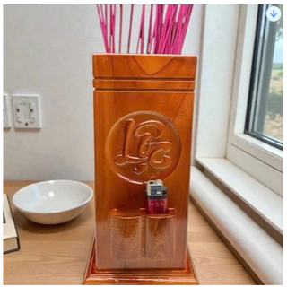 Ống đựng nhang gỗ tự nhiên (PHÚC LỘC THỌ)/ trơn có chỗ để hộp quẹt mẫu mới (hàng tốt)