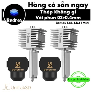 Unitak3D for Bambu Lab A1/A1 Mini/A2L Máy in 3D Hot end 0.2/0.4mm Vòi phun tích hợp thép cứng
