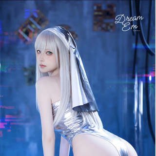 [Dream Em] Bodysuit Cosplay Nữ Tu Sĩ Chất Liệu Da Sáng Bóng Cut-out Tôn Dáng