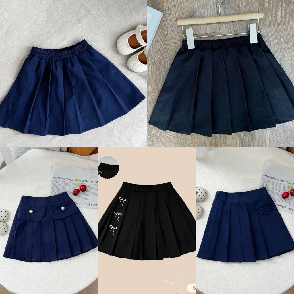 Chân váy bé gái chân váy xếp ly đi học – đồng phục học sinh nữ size 4-12Y (16-45kg)