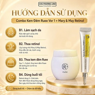Combo Chăm Sóc Và Phục Hồi Da Retinol & Kem Đêm Ruee CB0359 - Cấp Ẩm, Làm Đều Màu, Ngăn Ngừa Lão Hóa Da